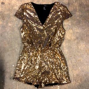 Gold Sequins Romper